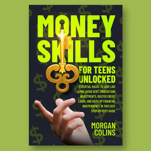 Financial book cover with the title 'Cool bookcover design for finance education for kids'