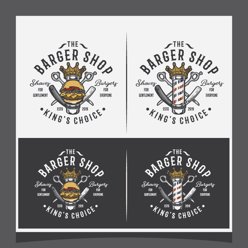 Burger logo with the title 'the Bargershop logo design'