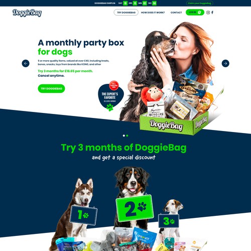 Adobe XD design with the title 'DoggieBag'