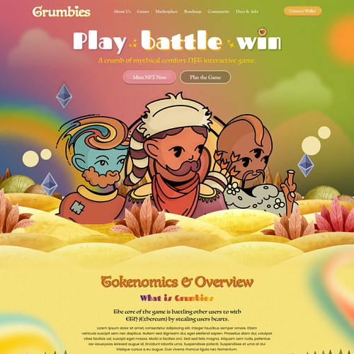 Unique website with the title 'Retro Muted Earth Tone design for NFT'