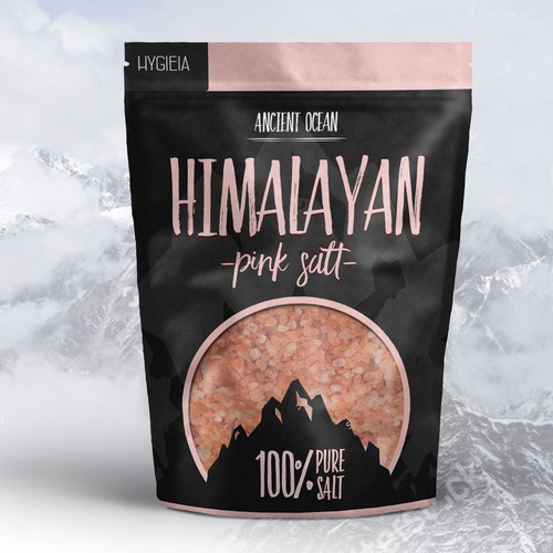 Salt packaging with the title 'Himalayan salt packaging'