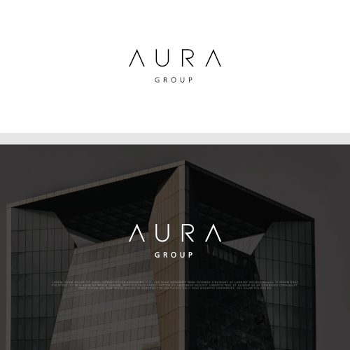 Aura logo with the title 'AURA Group Logo and Brand identity'