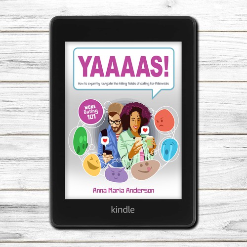 Emoticon design with the title 'Book cover for dating advice'