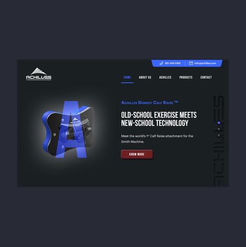 Gym website with the title 'Achilles Website'