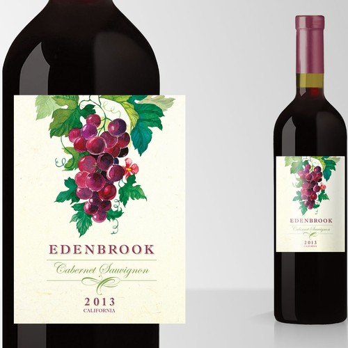 Vino design with the title 'Edenbrook Wine Label 2015'