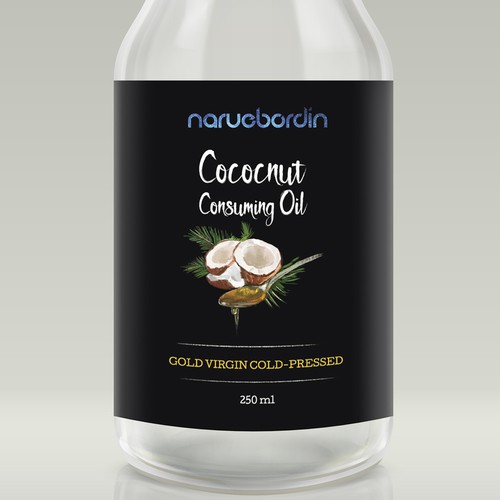 Coconut design with the title 'Naruebordin Coconut Consuming Oil'