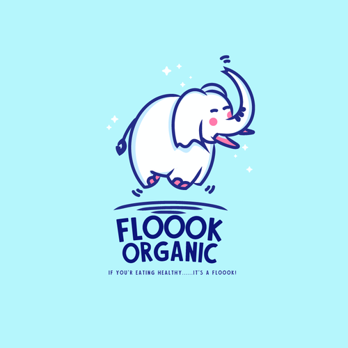 Blue and pink logo with the title 'logo concept for healthy food and snakc on th go'