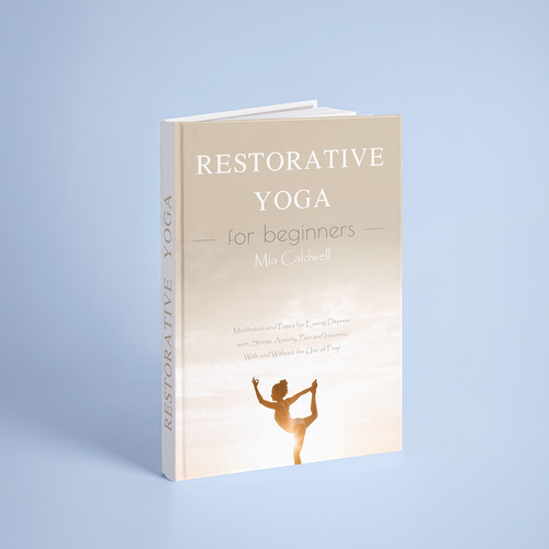 Yoga book cover with the title 'Restorative Yoga Book Cover'
