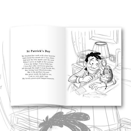 Book artwork with the title 'Silly Verse Illustrations'