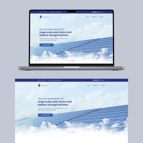 Solar panel design with the title 'Solar Farm Website'