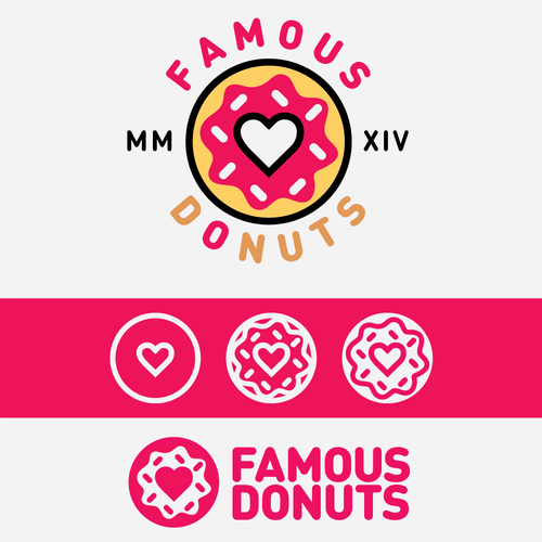Delicious logo with the title 'Fun logo design for FAMOUS DONUT'
