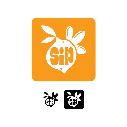 Juice bar design with the title 'SIP snack & juice bar'