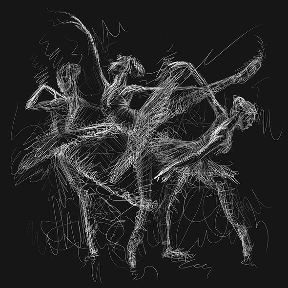 Dark artwork with the title ' Ballerina'