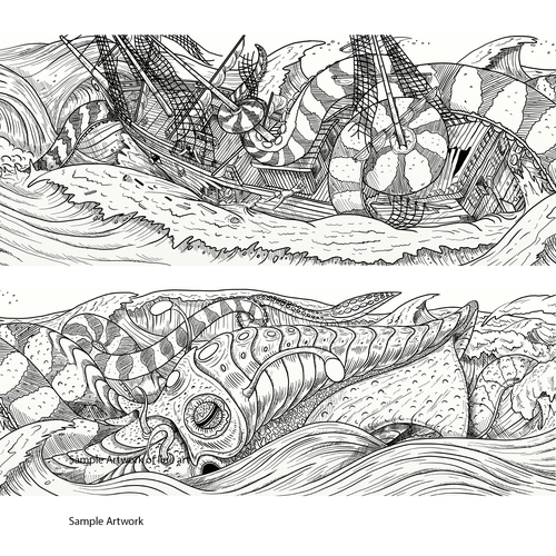 Mural artwork with the title 'Line art'