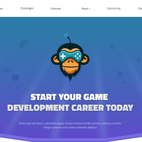 Game website with the title 'Game Development website concept'