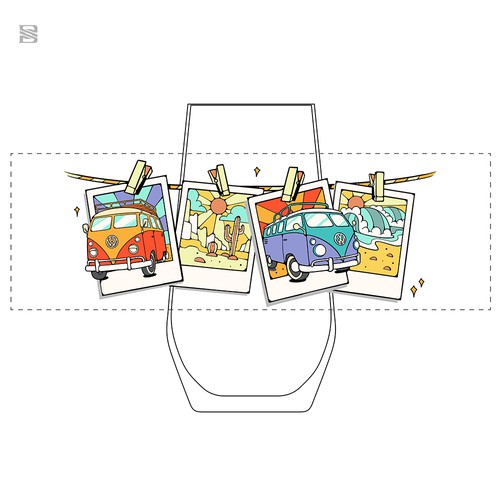 Graphic illustration artwork with the title 'Vacation Memories '