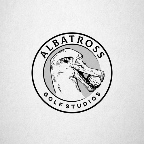 Traditional logo with the title 'ALBATROSS • Golf Studios Logo'