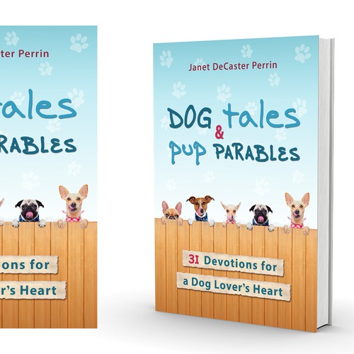 Cute book cover with the title 'Book cover design - playful and sweet'