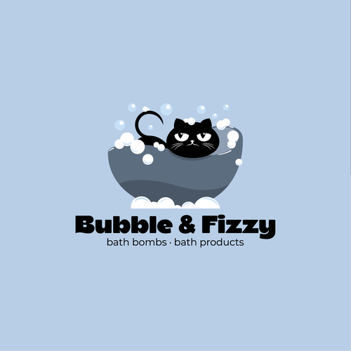 Bathtub design with the title 'Bubble and Fizzy Logo Concept'