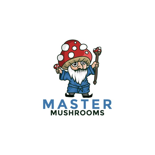 Wizard logo with the title 'Wizzard logo for master mushrooms'