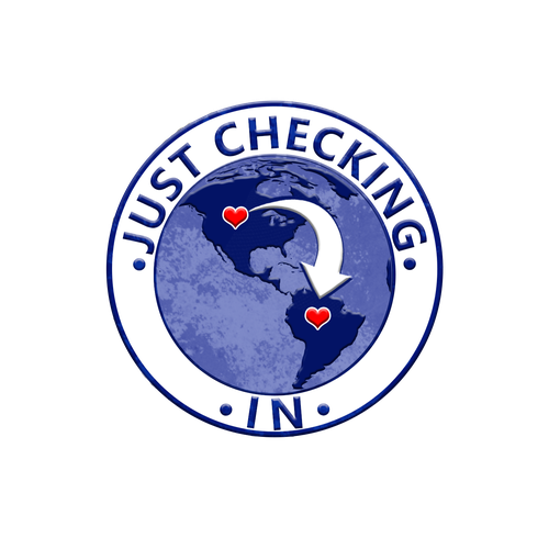 Friendship logo with the title 'Just Checking In world communication logo'