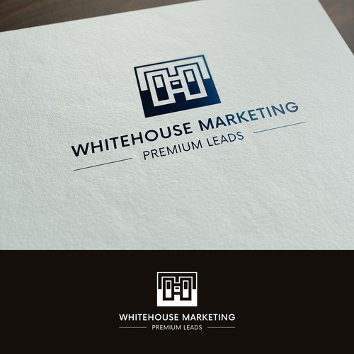 Rectangular logo with the title '"W H M"'