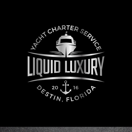 Eye-catching logo with the title 'Luxurious logo of Liquid Luxury'