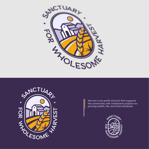 Nonprofit brand with the title 'Sanctuary for Wholesome Harvest Logo Design'