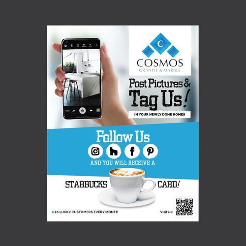 Marble design with the title 'Cosmos Marble Poster Design '