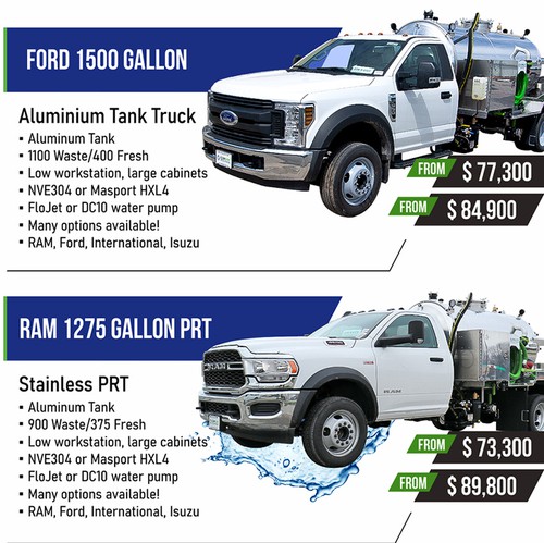 Truck design with the title 'Ads for Vacuum Trucks Company'