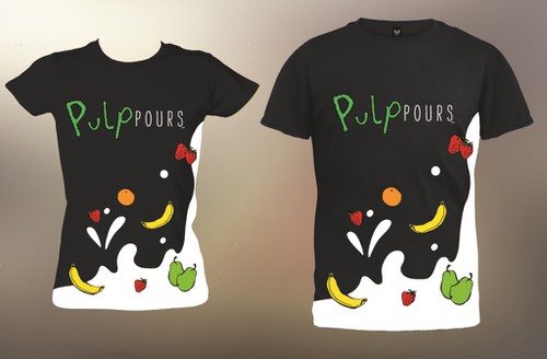 Fruit t-shirt with the title 'Pulp Pours t-shirt'