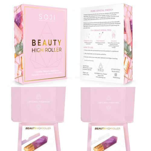 Women packaging with the title 'product packaging  for beauty roller'