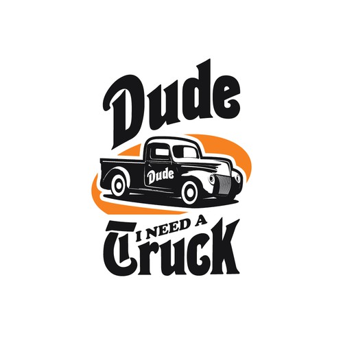 Truck logo with the title 'Create a Retro, Iconic Logo for A Hot Share Economy Start Up - Dude INeed A Truck'