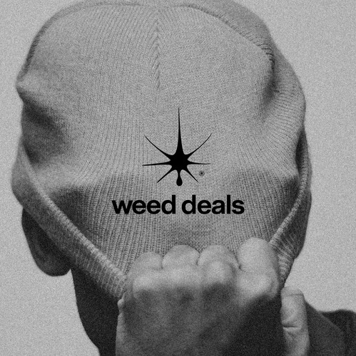 Weed logo with the title 'cannabis abstract mark'