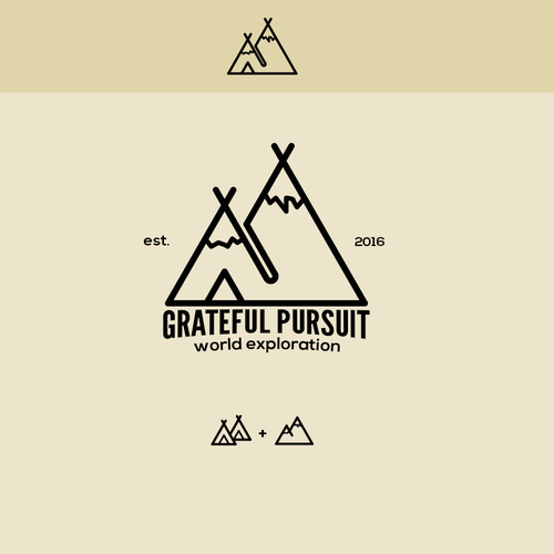 Tent logo with the title 'Overland travel company concept'