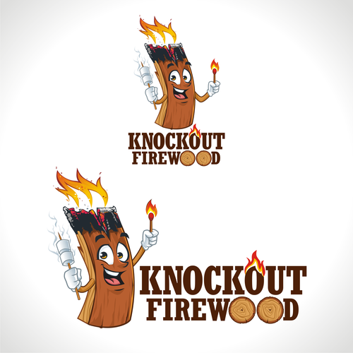 Fire design with the title 'KnockOut FireWood'