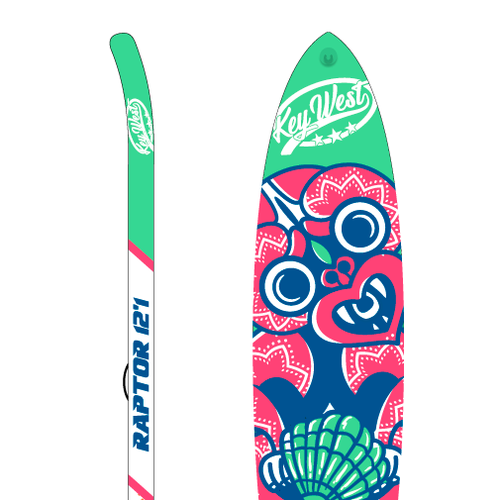 Branding illustration with the title 'Paddle Board Artwork'