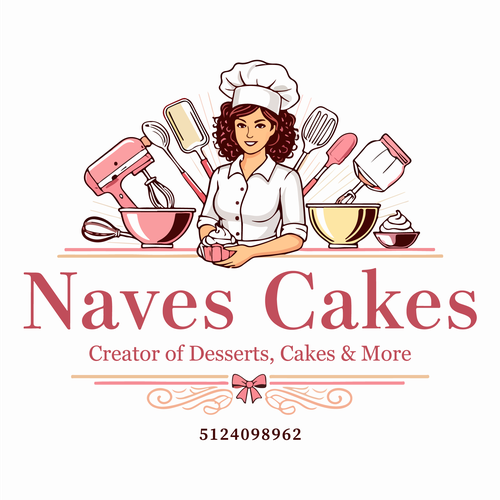 Dessert logo with the title 'Naves Cake’s'