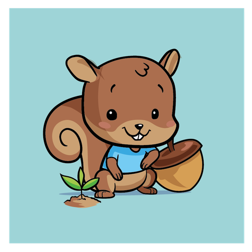 Squirrel design with the title 'Seeder Squirrel'