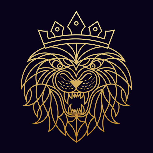 Monoline artwork with the title 'LION'