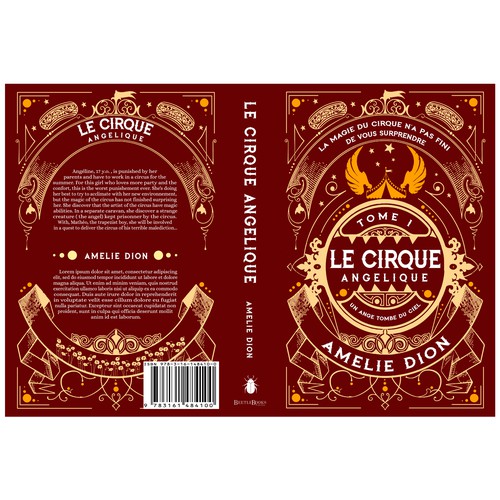 Circus design with the title 'LE CIRQUE ANGELIQUE'