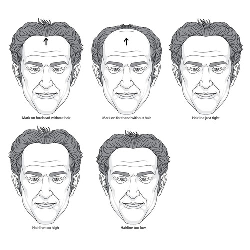 Step-by-step design with the title 'Step by step hair'