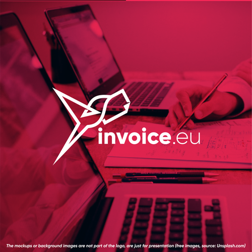 Hummingbird logo with the title 'invoice.eu'