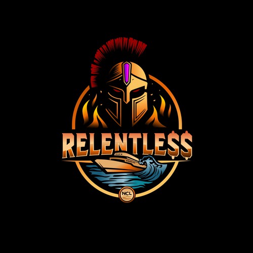 Cruise ship logo with the title 'Relentless logo'
