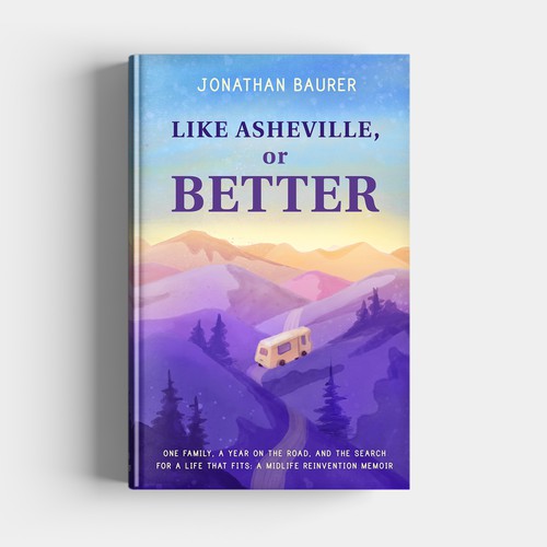 Psychology book cover with the title 'Book cover for a inspirational road-trip memoir.'