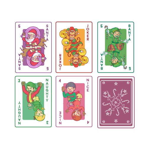 Joker design with the title 'Characters design concept for christmas playing card'