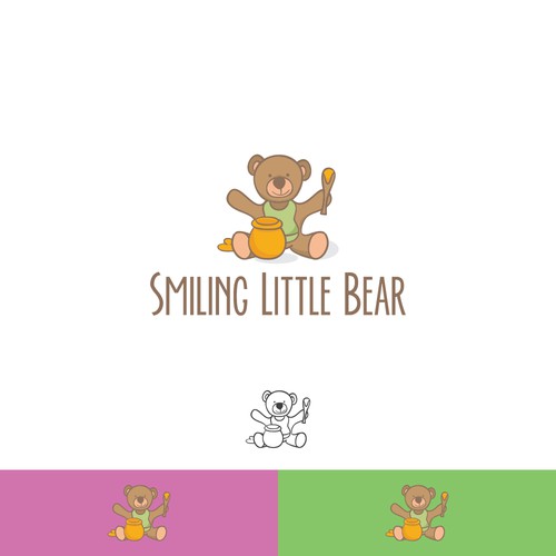 Teddy logo with the title 'Smiling Little Bear'