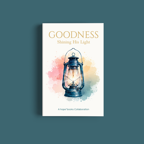Watercolor book cover with the title 'Cover design for Goodness'