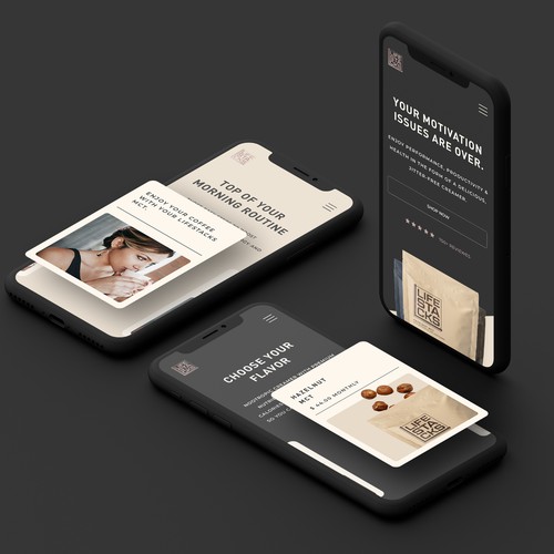 Coffee website with the title 'Landing Page Lifestacks'