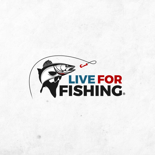 Boat logo with the title 'Live For Fishing Logo. '